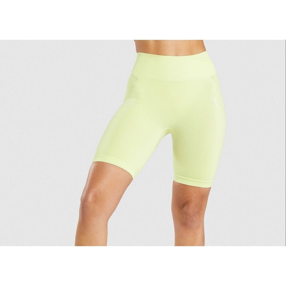 Gymshark Womens Light Green High Rise FLEX CYCLING SHORTS Sz S